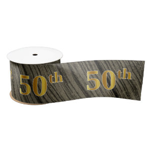 Ruban En Satin Faux/Imitation Gold "50th" Numéro d'événement (Rus