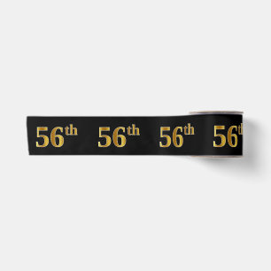 Ruban En Satin Faux/Imitation Gold "56th" Numéro d'événement (Noi