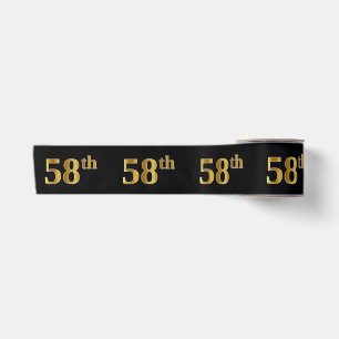 Ruban En Satin Faux/Imitation Gold "58th" Numéro d'événement (Noi