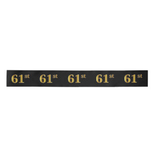 Ruban En Satin Faux/Imitation Gold "61st" Numéro d'événement (Noi