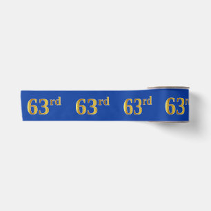 Ruban En Satin Faux/Imitation Gold "63e" Numéro d'événement (bleu