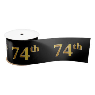Ruban En Satin Faux/Imitation Gold "74th" Numéro d'événement (Noi