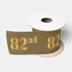 Ruban En Satin Faux/Imitation Gold "82nd" Numéro d'événement (Bro