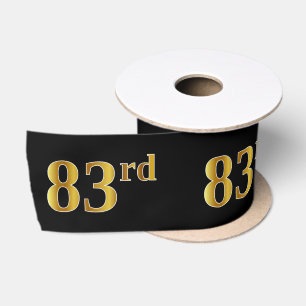 Ruban En Satin Faux/Imitation Gold "83e" Numéro d'événement (Noir