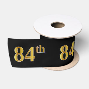 Ruban En Satin Faux/Imitation Gold "84th" Numéro d'événement (Noi