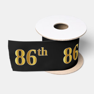 Ruban En Satin Faux/Imitation Gold "86th" Numéro d'événement (Noi