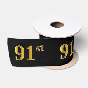 Ruban En Satin Faux/Imitation Gold "91st" Numéro d'événement (Noi