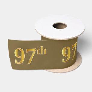 Ruban En Satin Faux/Imitation Gold "97th" Numéro d'événement (Bro