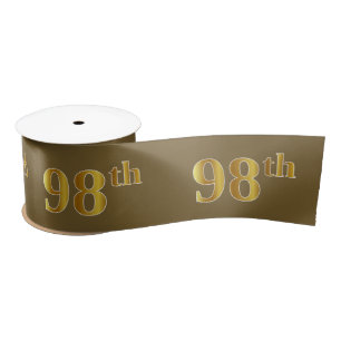 Ruban En Satin Faux/Imitation Gold "98th" Numéro d'événement (Bro