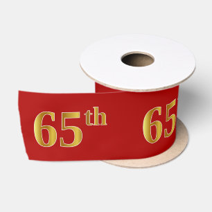 Ruban En Satin Faux/Imitation Gold Look "65th" Numéro d'événement