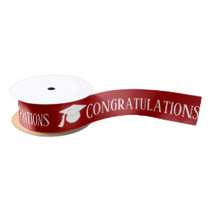 Ruban En Satin Félicitation licenciée du casquette   de blanc