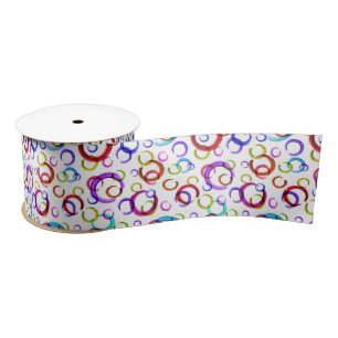 Ruban En Satin Festif, chaotique, coloré, confetti, pois,