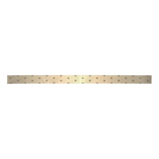 Ruban En Satin Festif Golden Metallic Snowflake Noël (Devant)