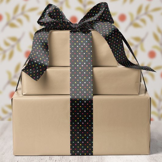 Ruban En Satin Festif Rainbow Polka Dot Christmas