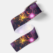 Ruban En Satin Festive feux d'artifice des coeurs (Dos)