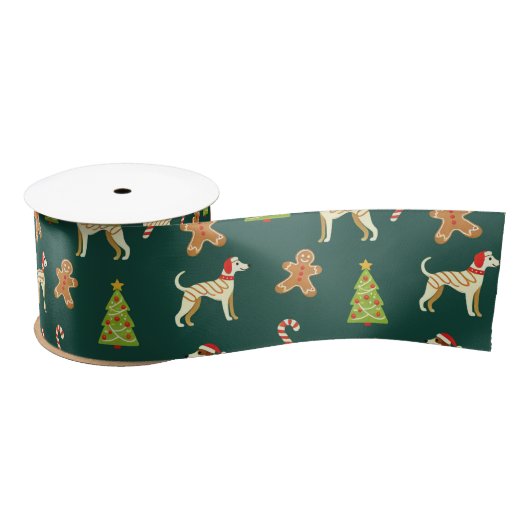 Ruban En Satin Festive Whippet Noël (Bobine)