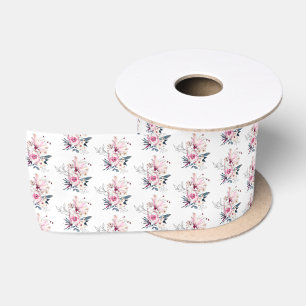 Ruban En Satin Fête de naissance bébé en fleurs rose