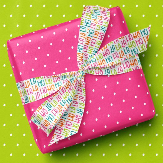 Ruban En Satin Fête de Noël à falala hohoho