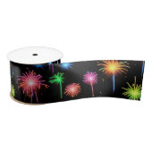 Ruban En Satin Feu d'artifice Neon Noir (Bobine)