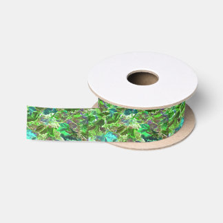 Ruban En Satin Feuillage Feuille vert Abstrait
