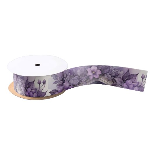 Ruban En Satin Feuillage violet Arche florale Pagan Handfasting (Bobine)