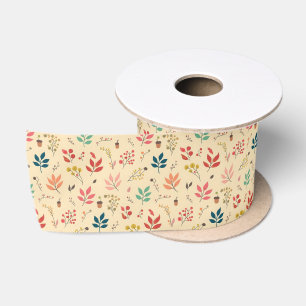 Ruban En Satin Feuilles Colorées et Glands