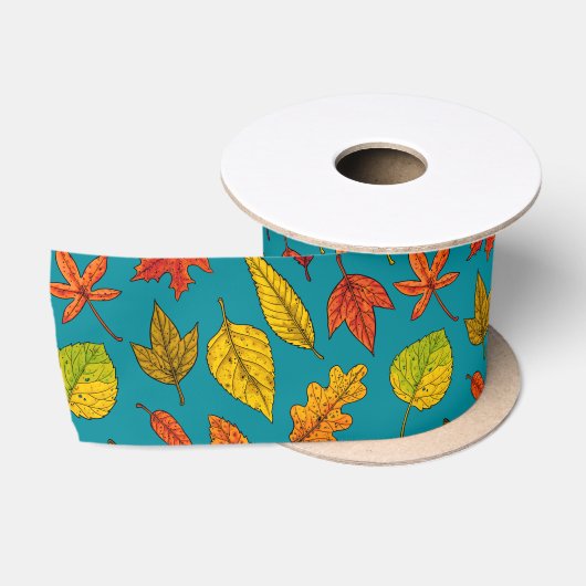 Ruban En Satin Feuilles d'automne (Bobine)