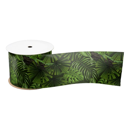 Ruban En Satin Feuilles de la jungle (Bobine)