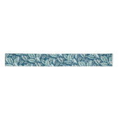 Ruban En Satin Feuilles tropicaux Turquoises bleus (Devant)