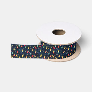 Ruban En Satin Feux de Noël design avec brillance scintillante