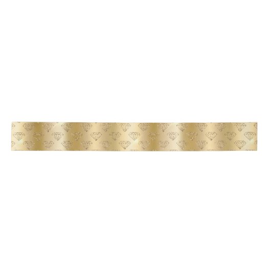 Ruban En Satin Fiançailles Mariage or Diamond Elegant (Devant)