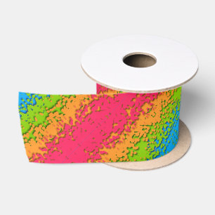 Ruban En Satin Fière de Groovy Rétro Bubbly Trippy Funky Panroman
