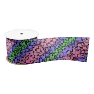 Ruban En Satin Fierté trigenre géométrique super Boho Retro Mod