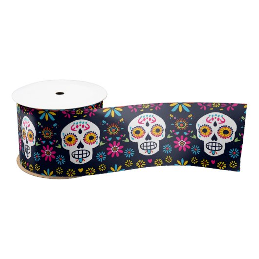 Ruban En Satin Fiesta Calaveras (Bobine)