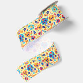 Ruban En Satin Fiesta jaune Calaveras (Dos)