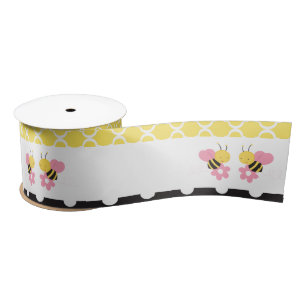 Ruban En Satin Fille Bumble Bee's Jaune et Noir
