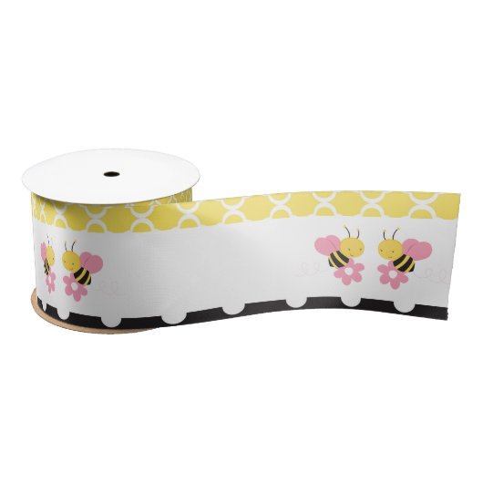 Ruban En Satin Fille Bumble Bee's Jaune et Noir (Bobine)