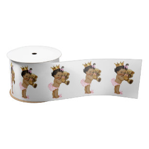 Ruban En Satin Fille ourson princesse ethnique Baby Shower