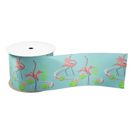 Ruban En Satin Flamant rose Fandango Duo 2 ruban satin (Bobine)
