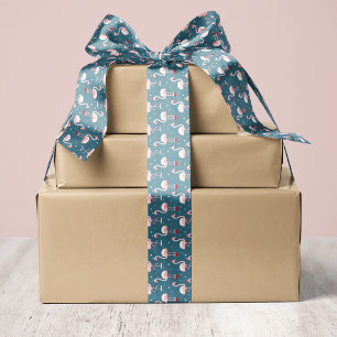 Ruban En Satin Flamant rose Noël tropical