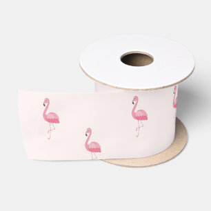 Ruban En Satin Flamingo à pied rose pâle