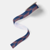 Ruban En Satin Flèche à deux tons gras Chevron Bleu foncé rose (Dos)