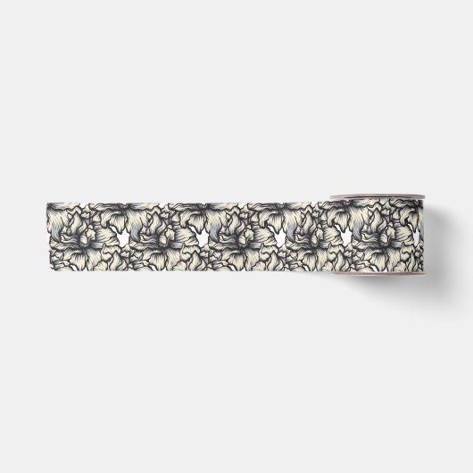 Ruban En Satin fleur baroque foncée (Devant)