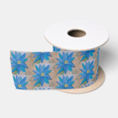 Ruban En Satin Fleur bleue (Bobine)