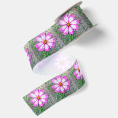 Ruban En Satin Fleur Cosmos rose et blanc (Dos)