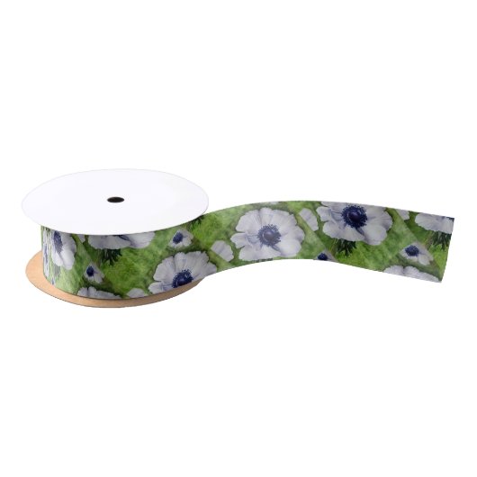 Ruban En Satin Fleur d'anémone bleu marine (Bobine)