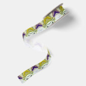 Ruban En Satin Fleur de botanique moderne blanche (Dos)