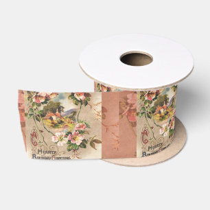 Ruban En Satin Fleur de naissance victorienne de campagne vintage