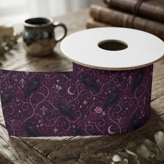 Ruban En Satin Fleur gothique de corbeau humeur