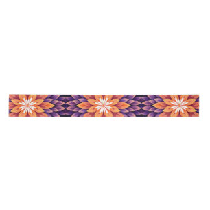Ruban En Satin Fleur orange violet blanc
